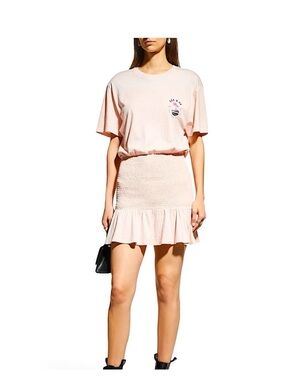 SER.O.YA Miranda Graphic Printed Smocked T-Shirt Dress - extra small (Retrofete)